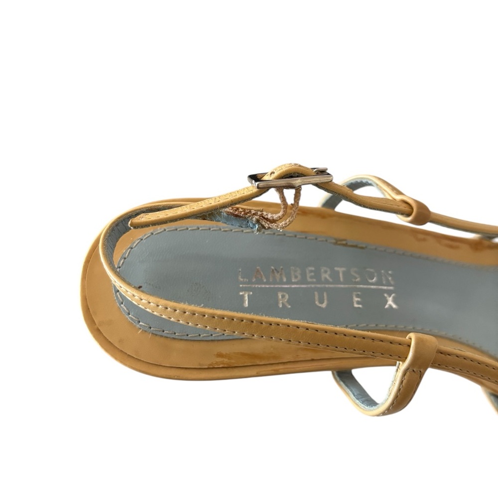 LAMBERTSON TRUEX Natural “Nan” Cage Leather Slingback Heels - Picture 15 of 15
